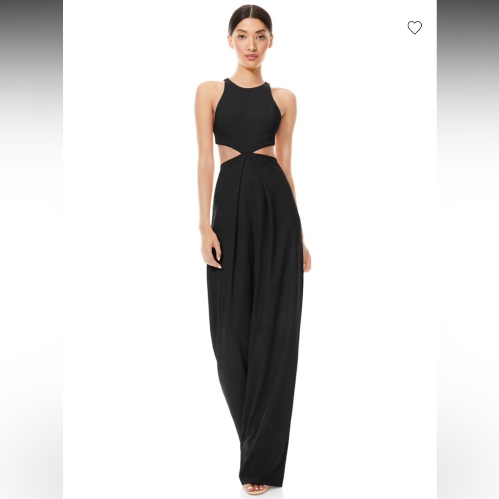Alice + Olivia Black Cara Cut Out Jumpsuit Size 0 - Picture 2 of 6